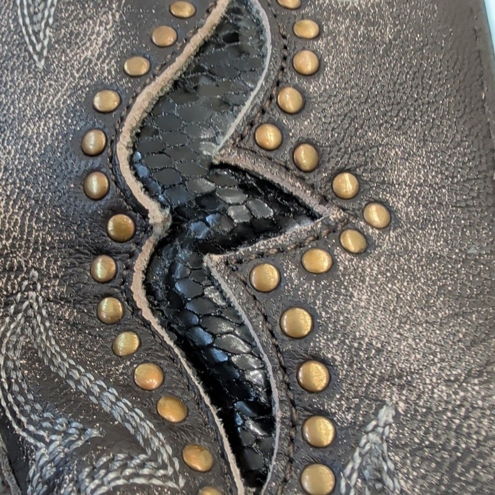 Laredo Women's Spellbound Goat Skin Boots Size 9.5 Square Toe Distressed Black - Picture 6 of 9